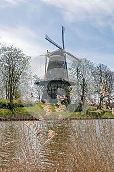 Traditional windmill The Seismolen, Middelburg, the Netherlands
