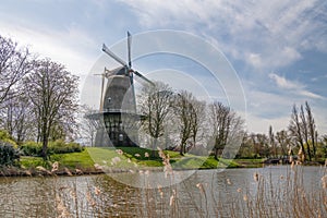 Traditional windmill The Seismolen, Middelburg, Zeeland, the Netherlands