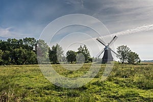 Traditional Windmill Wynhamster Kolk, Rheiderland, East Frisia, Lower Saxony, Germany photo
