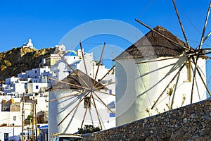 Traditional windmills of Greece. Serifos island