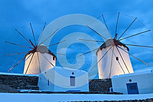 Traditional Windmills at Mykonos island