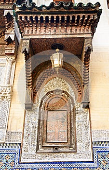 Traditional window Kairaouin Mosque. Fes. Morocco