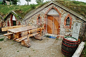 Tradicional vino bodegas externo sobre el checo 