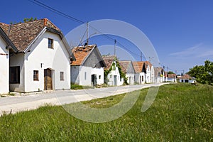 Traditional wine cellars street in Diepolz near Mailberg, Lower Austria, Austria