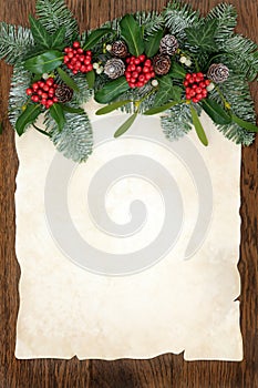 Traditional Winter Greenery Border