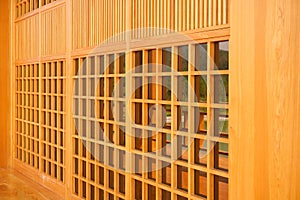 Traditional wood of japan style,texture of Japanese wood Shoji,Interior decoration Japanese style