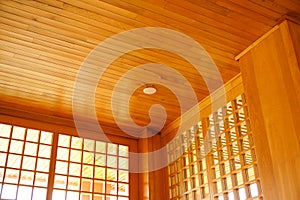 Traditional wood of japan style,texture of Japanese wooden ceiling Shoji,Interior decoration Japanese style