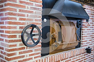 Traditional wood oven in a bakery