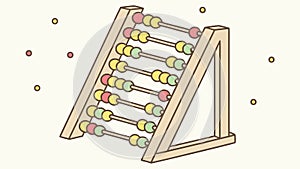 Traditional Wooden Abacus Counting and Learning Tool, vector design Generative AI