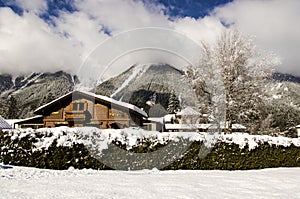 Traditional wooden alpine chalet