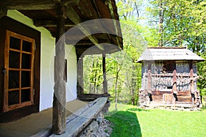 Traditional wooden barn in the region of Transylvania