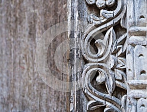 Traditional wooden carved door in Stone Town, Zanzibar