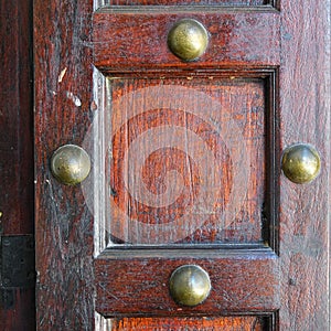 Traditional wooden carved door in Stone Town, Zanzibar, Tanzania, Africa