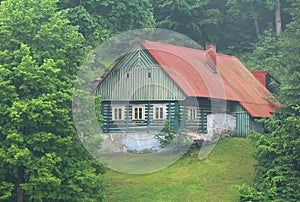 Traditional wooden cottage in Czech republic