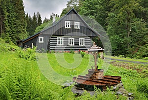 Traditional wooden cottage in Czech republic