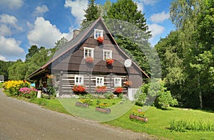 Traditional wooden cottage in Czech republic