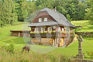 Traditional wooden cottage in Czech republic