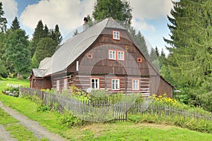 Traditional wooden cottage in Czech republic