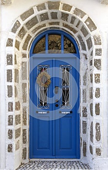 Traditional wooden door in Greece.