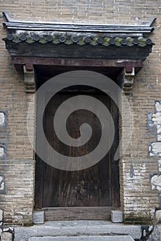 Traditional wooden door of the residence