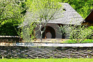 Traditional wooden gate in the region of Transylvania