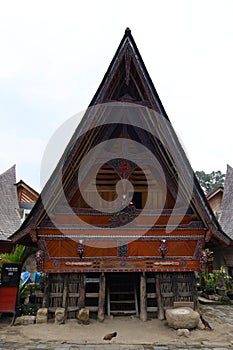 Traditional wooden house of Batak people of the Tarot located in Lingga village and Lake Toba, North Sumatra, Karo Regency, photo