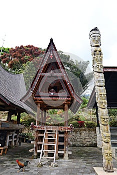 Traditional wooden house of Batak people of the Tarot located in Lingga village and Lake Toba, North Sumatra, Karo Regency, photo