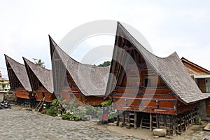 Traditional wooden house of Batak people of the Tarot located in Lingga village and Lake Toba, North Sumatra, Karo Regency, photo