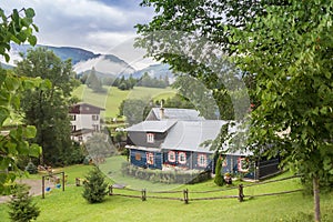 Traditional wooden house in the mountains of Zdiar