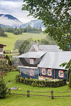 Traditional wooden house in the mountains of Zdiar