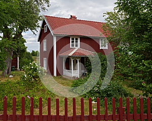 Traditional wooden house in Smaland, a region located in southern Sweden