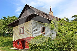 Traditional wooden house in village Vlkolinec,Slovakia