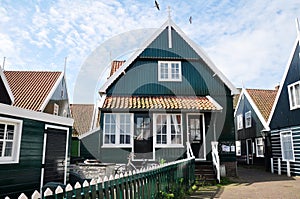 Traditional wooden houses in Marken, Netherlands