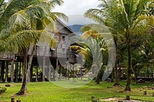 Traditional wooden houses Melanau Tall.
