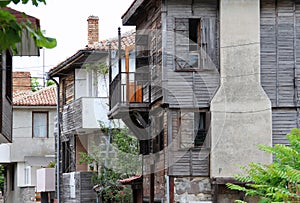 Traditional wooden houses in Old Town of Sozopol, Bulgaria