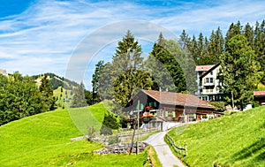 Traditional wooden houses in Wengen, Switzerland