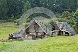 Traditional wooden huts