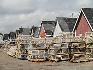 Traditional wooden lobster traps