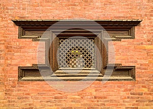 Traditional wooden Nepalese window