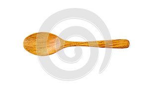 Traditional wooden spoon isolated on a white background