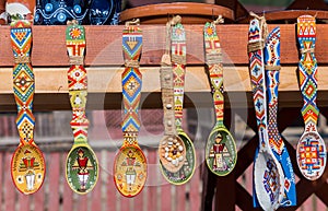 Traditional wooden spoons from Bucovina photo