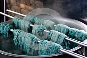 Traditional wool dyeing photo