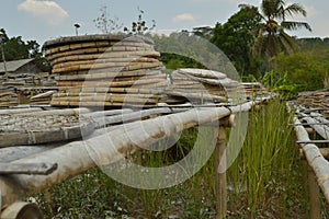 Traditional wooven bamboo  used for drying flour