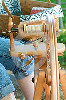 Traditional yarn spinning