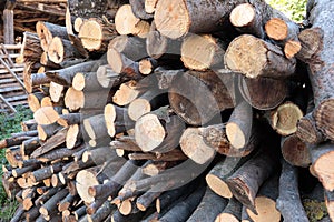 Traditionally chopped wood for heating in Serbia