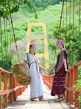 Traditionally dressed Karen hill tribe woman