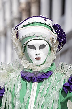 Traditionally dressed Venice carnival person