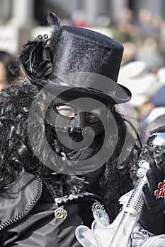 Traditionally dressed Venice carnival person