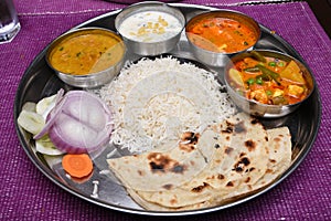 Traditionally Indian basmati rice cooked with dal dhal curry