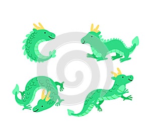 Traditionnal chinese dragon vector set collection